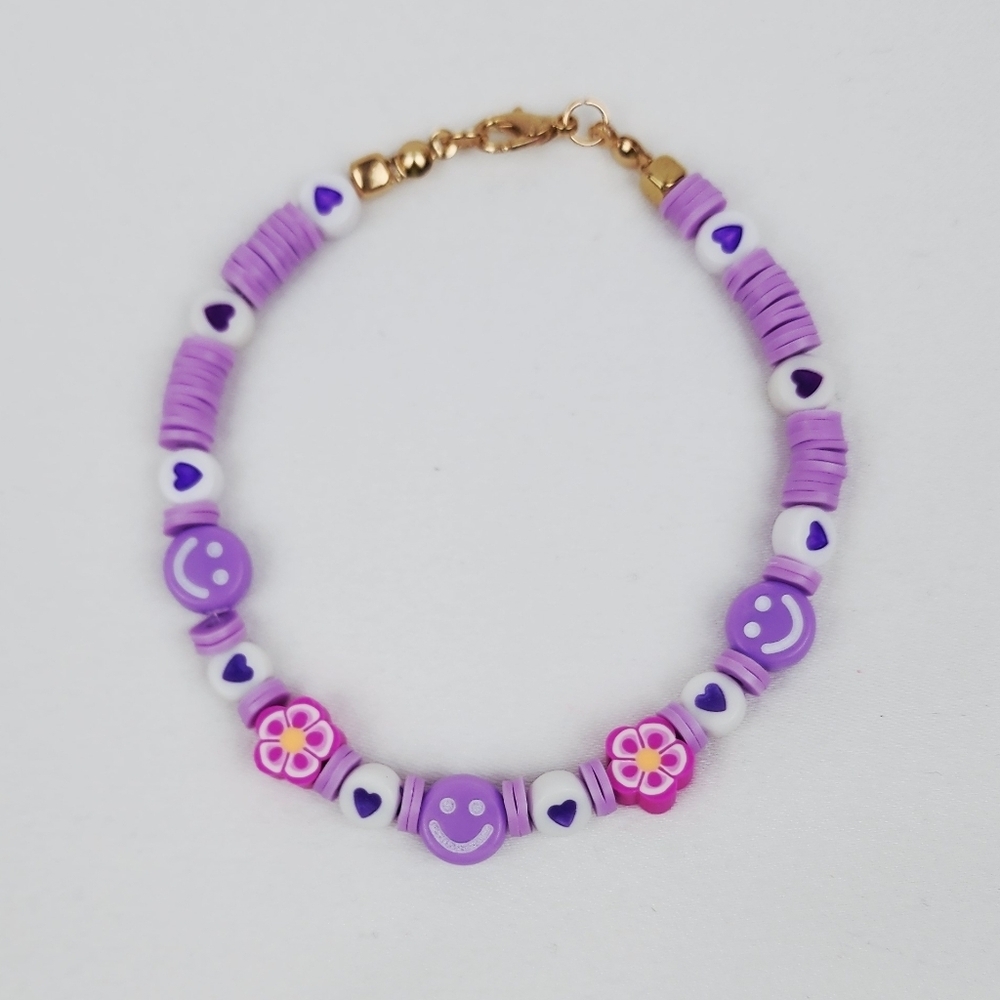 Handmade Smiley Face Heart Detail  Bracelet